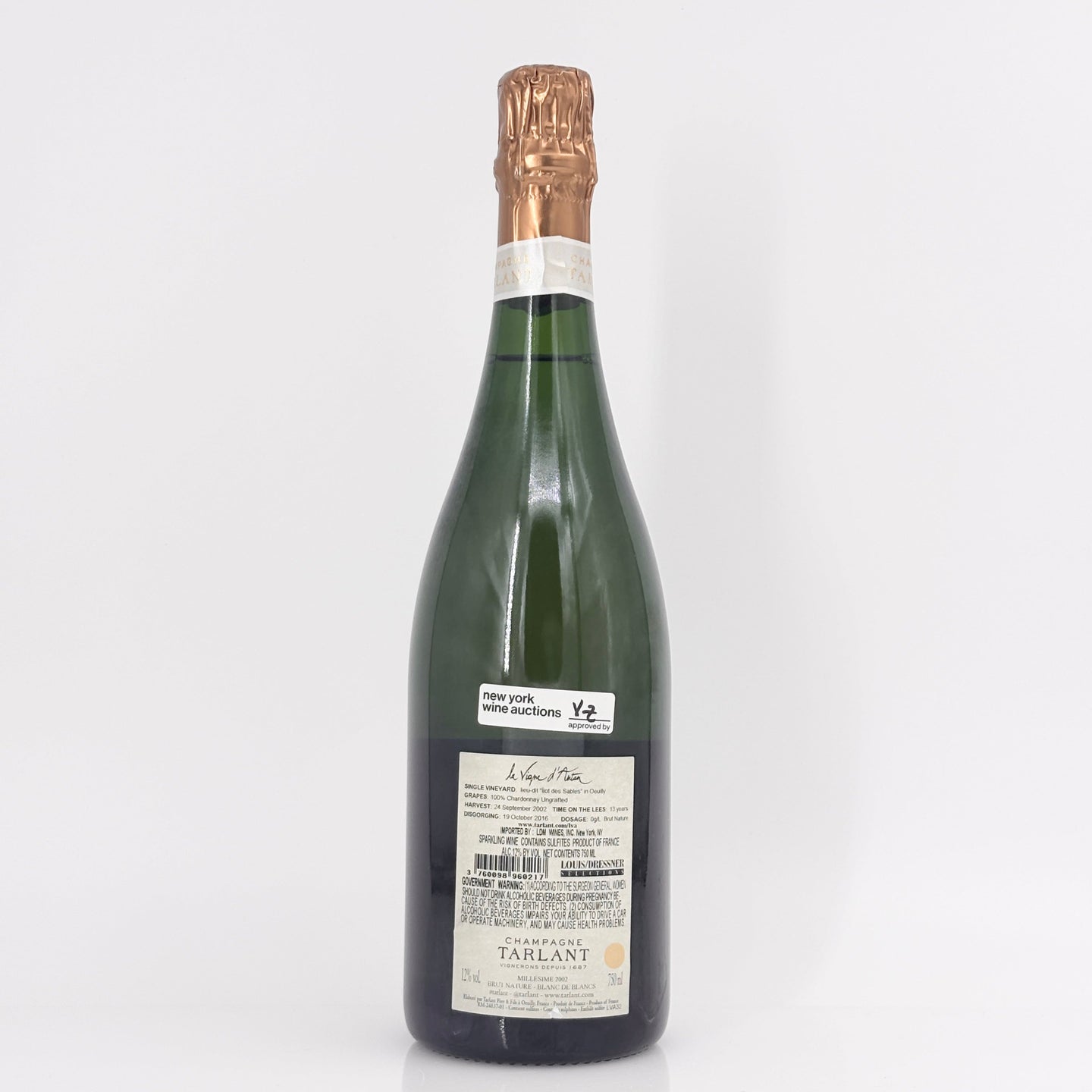 2002 Tarlant La Vigne d'Antan Blanc de Blancs Brut Nature, Champagne, France