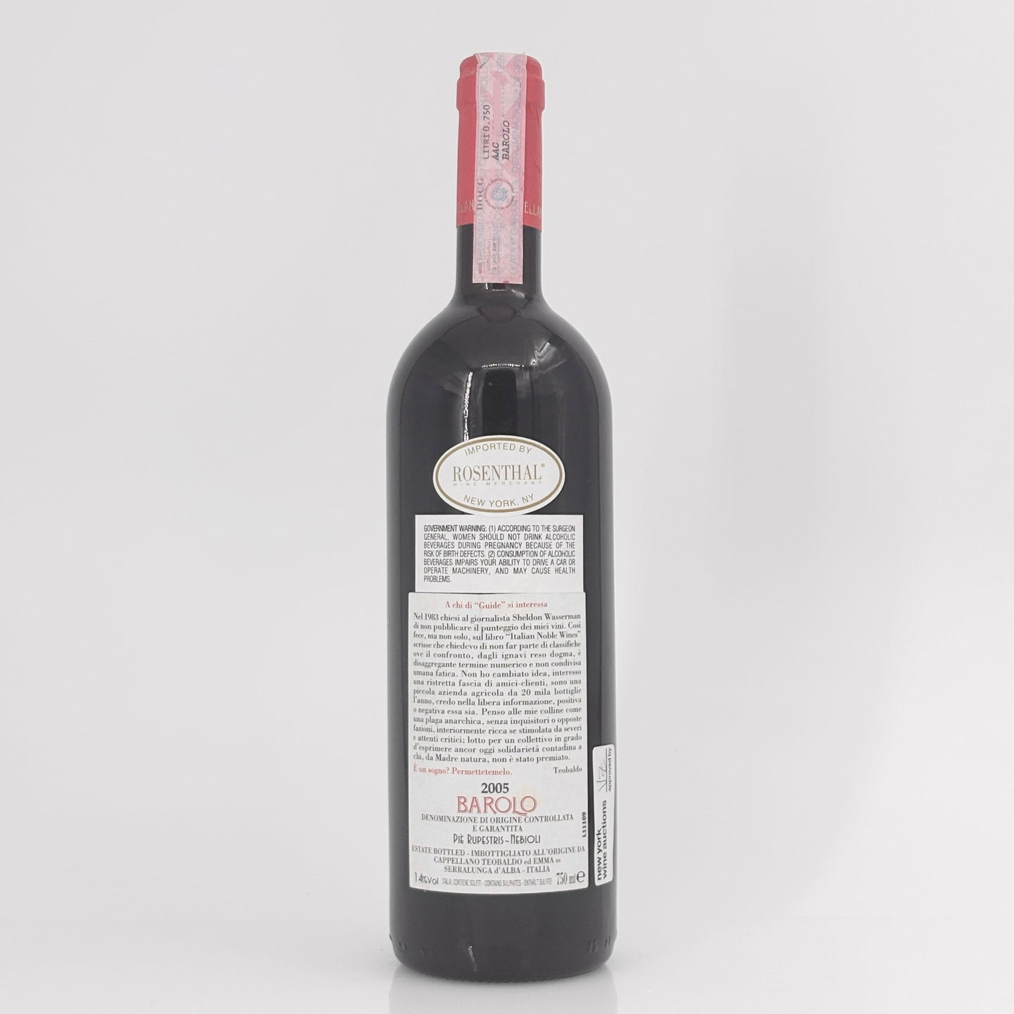 2005 Cappellano Otin Fiorin Pie Rupestris Barolo DOCG, Italy