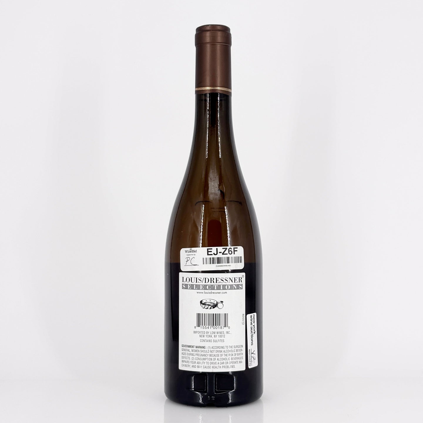 Bottle of wine on a white background