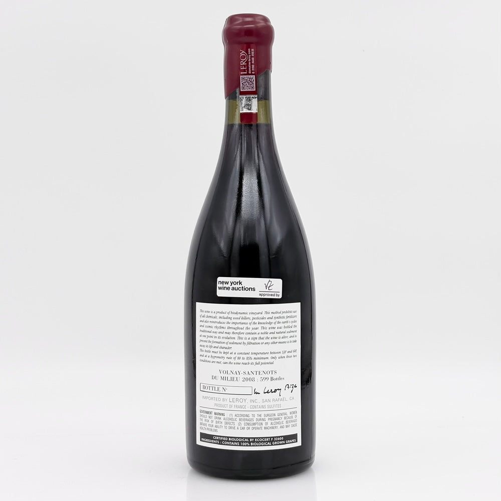 White label on a wine bottle with a white background