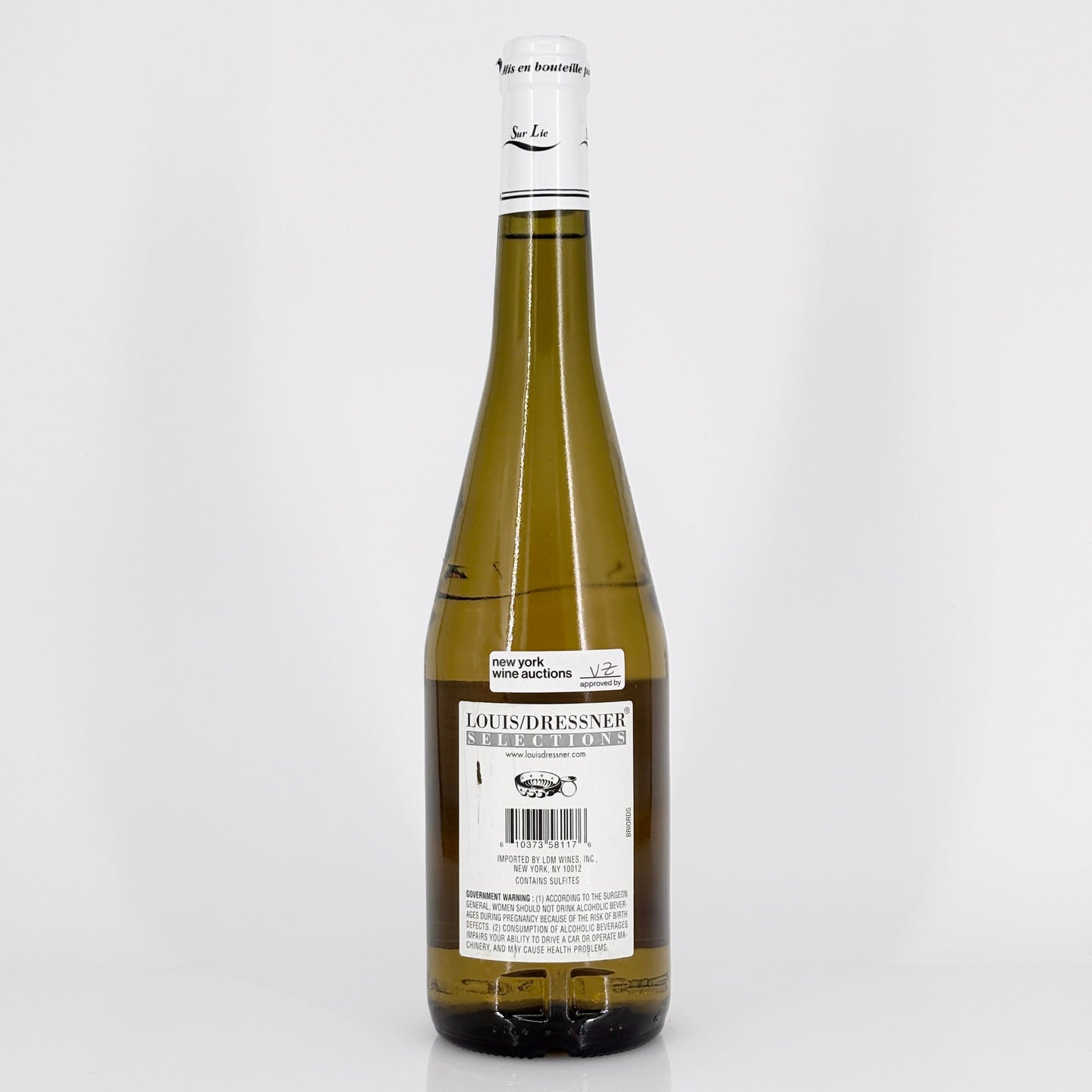 Bottle of wine on a white background