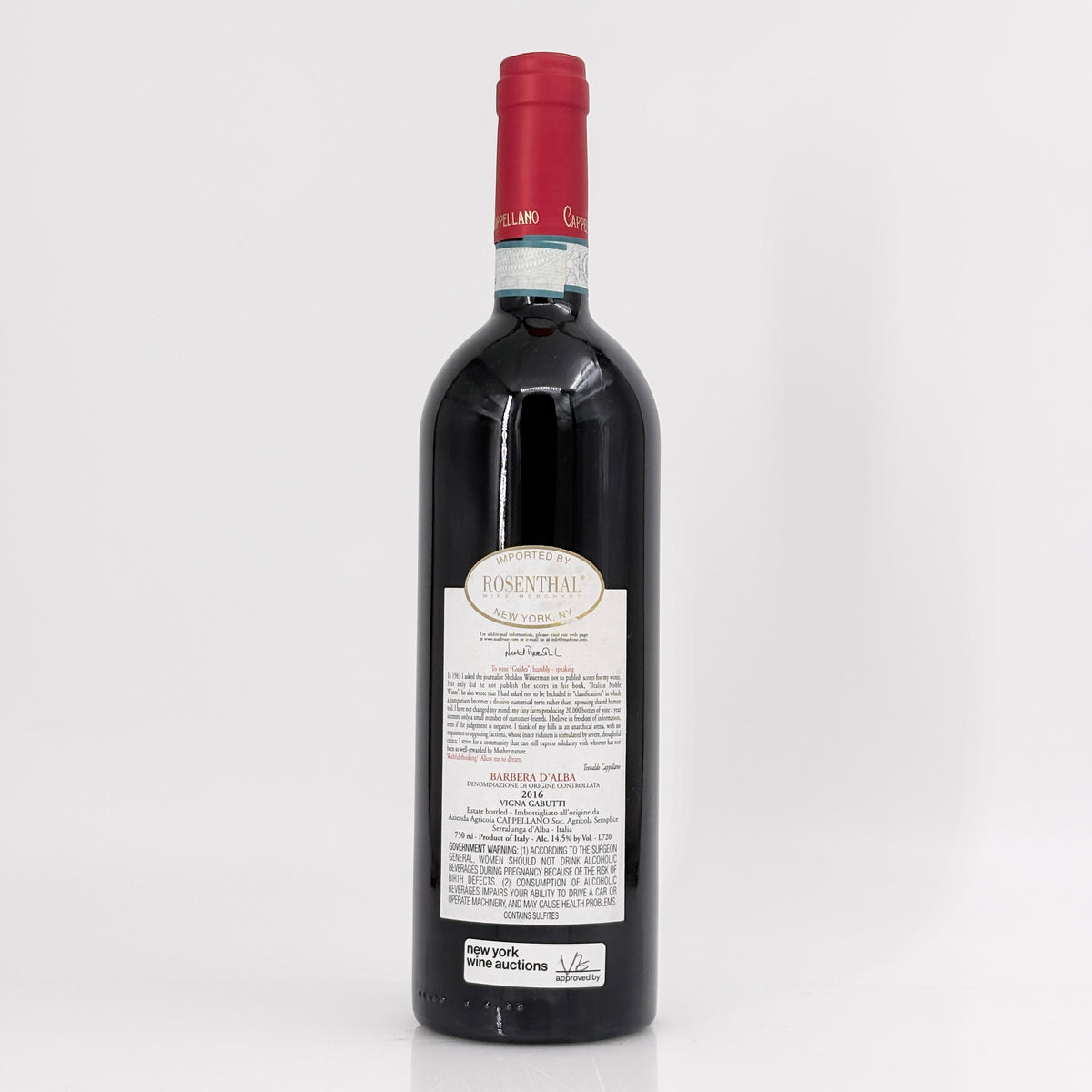 2016 Cappellano Gabutti Barbera d'Alba Piedmont, Italy