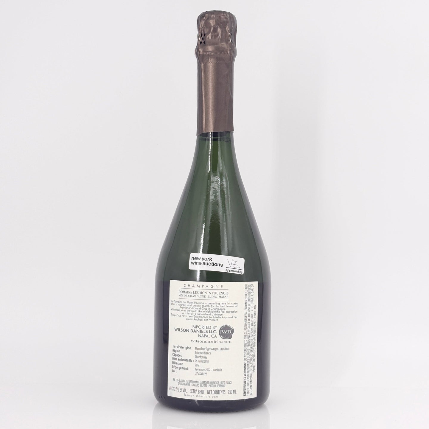 2017 Domaine Les Monts Fournois 'Cote' Mesnil sur Oger Grand Cru Millesime, Champagne, France