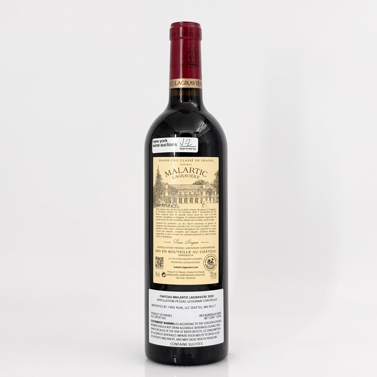 2018 Chateau Malartic Lagraviere Pessac-Leognan, France