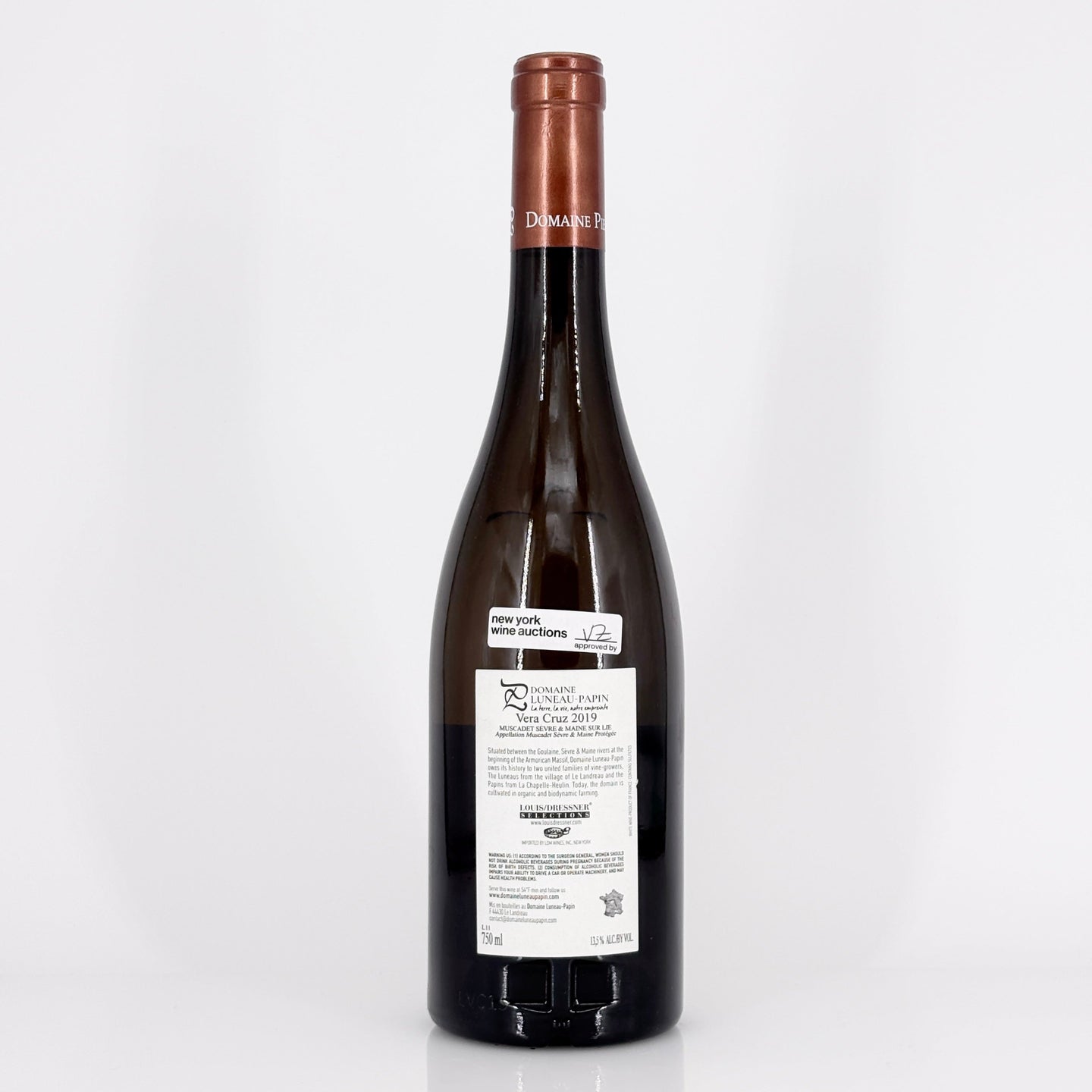 Bottle of wine on a white background