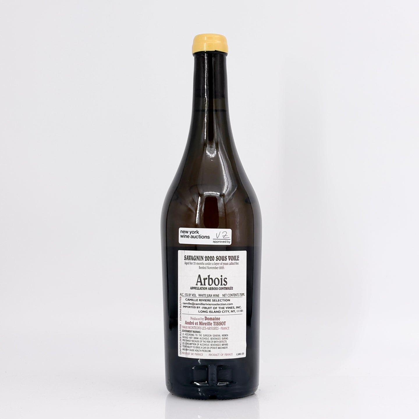 2020 Benedicte & Stephane Tissot Sous Voile Savagnin Jura, France