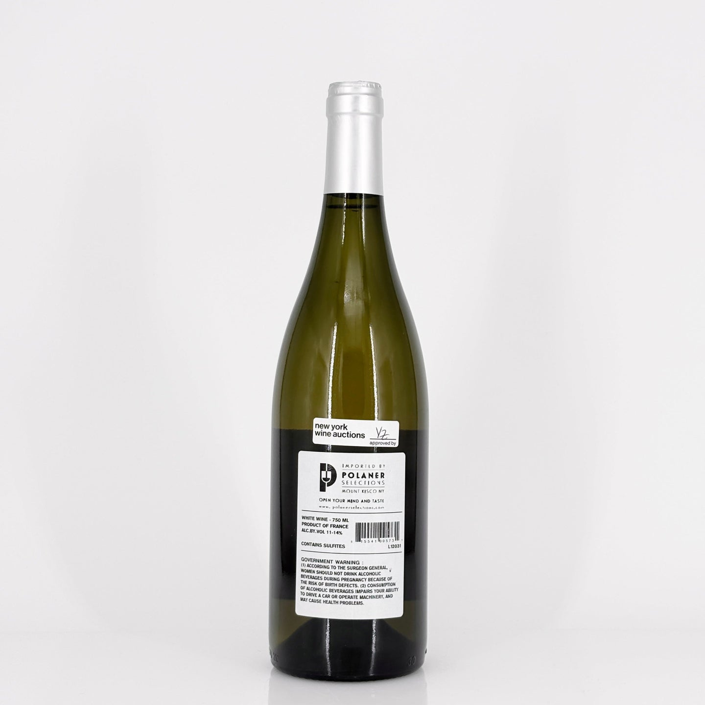 Bottle of wine on a white background