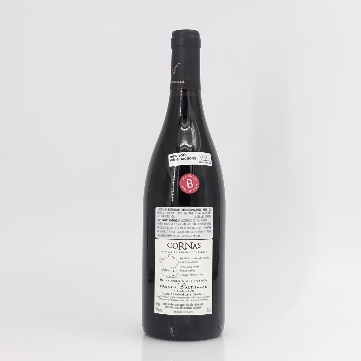 2020 Franck Balthazar Cornas Sans Soufre Ajoute Rhone, France
