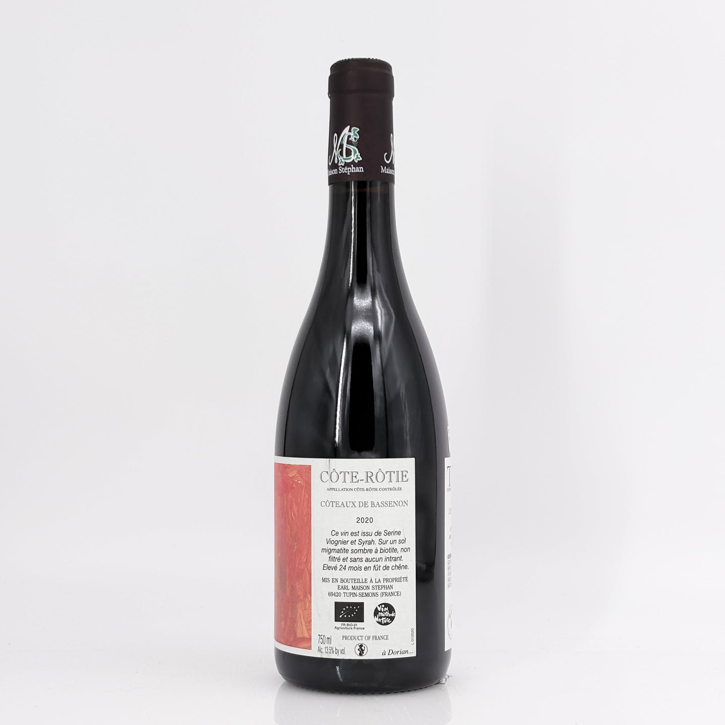 2020 Maison Stephan Cote Rotie Coteaux de Bassenon Rhone, France