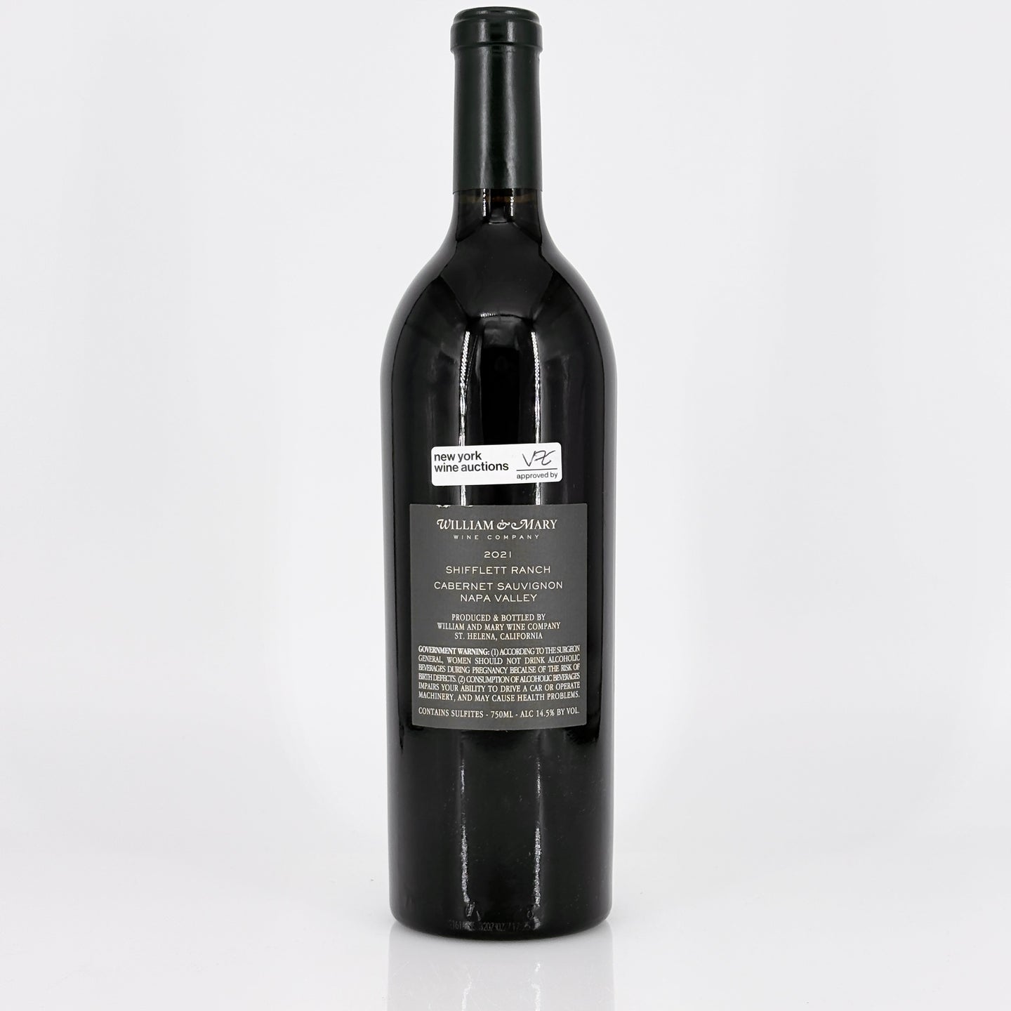 2021 William & Mary Wine Co. Cabernet Sauvignon Shifflett Ranch Napa Valley, USA