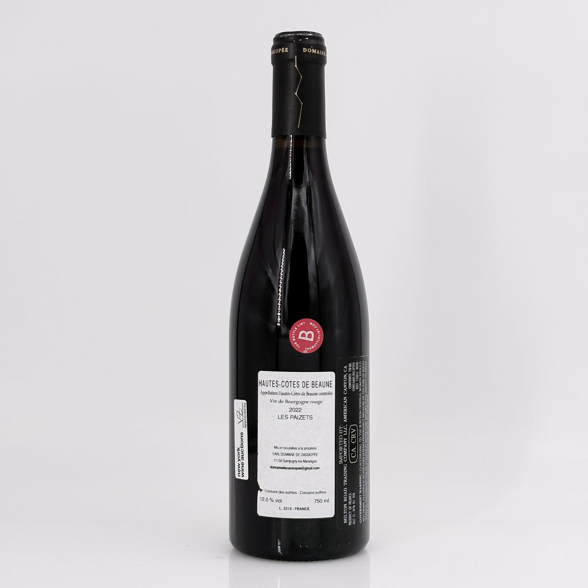 2022 Domaine de Cassiopee Bourgogne Hautes Cotes de Beaune Les Paizets, Burgundy, France