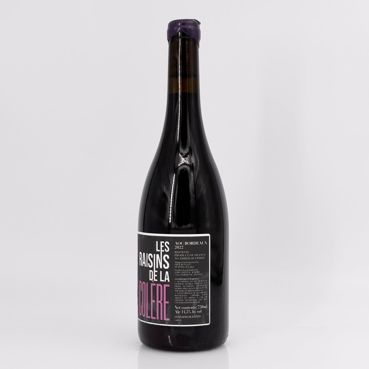 2022 Vignobles Invindia 'Les Raisins de la Colere', Bordeaux, France