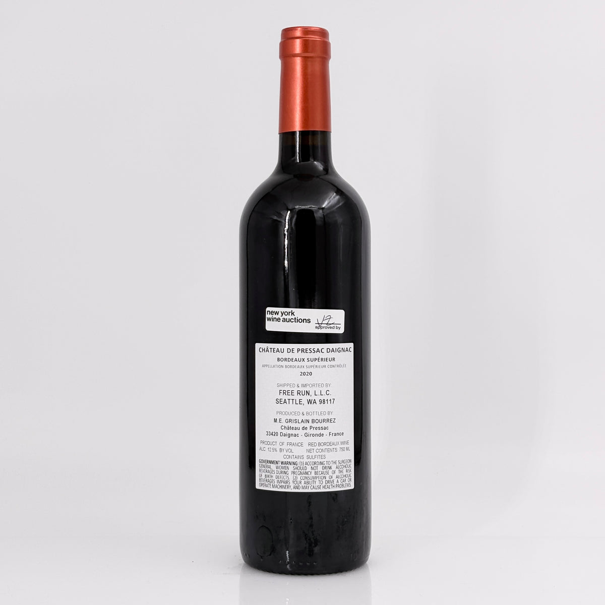 2020 Château de Pressac Daignac Bordeaux Superieur, France