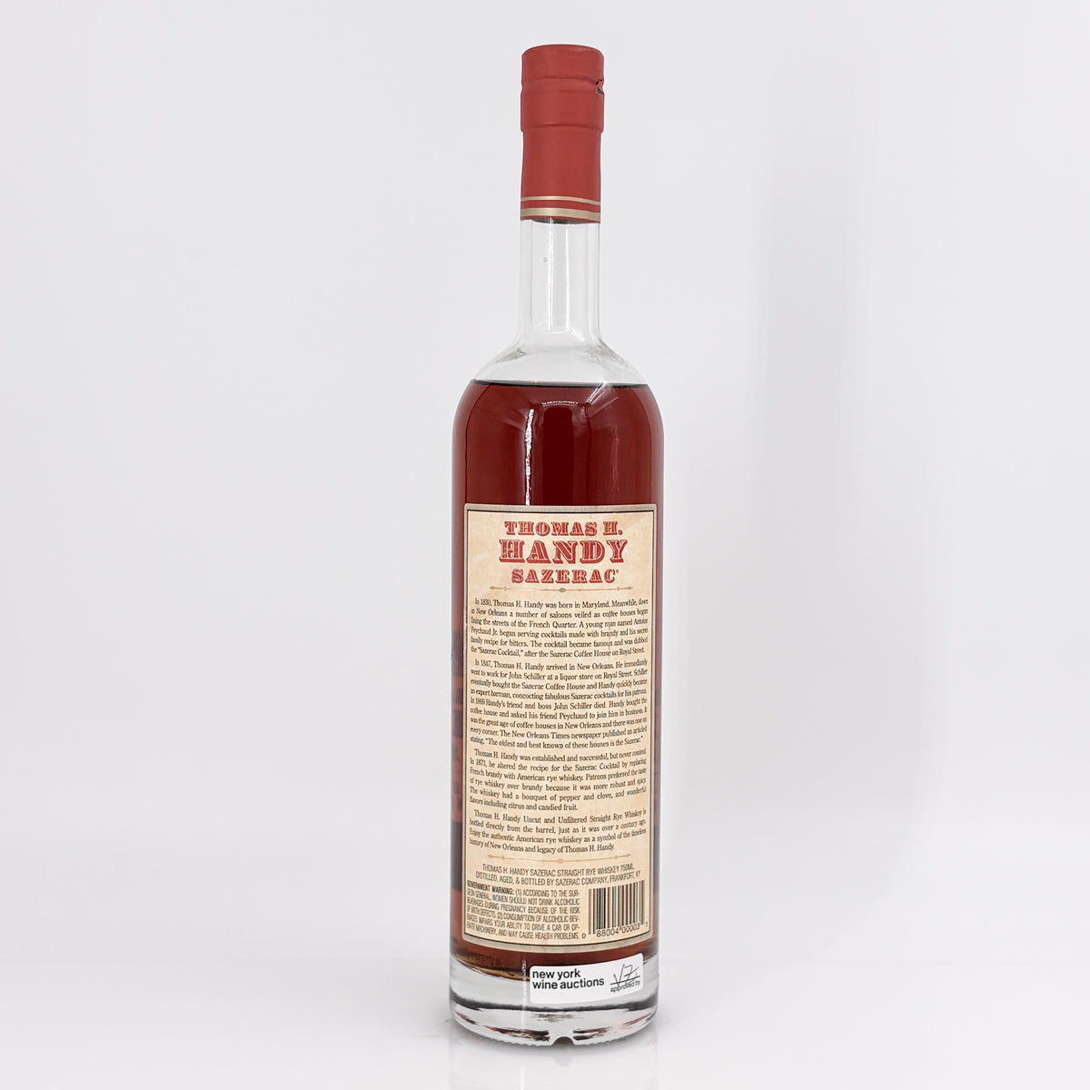 Thomas H. Handy Sazerac Straight Rye Whiskey (127.5 proof), Kentucky, USA