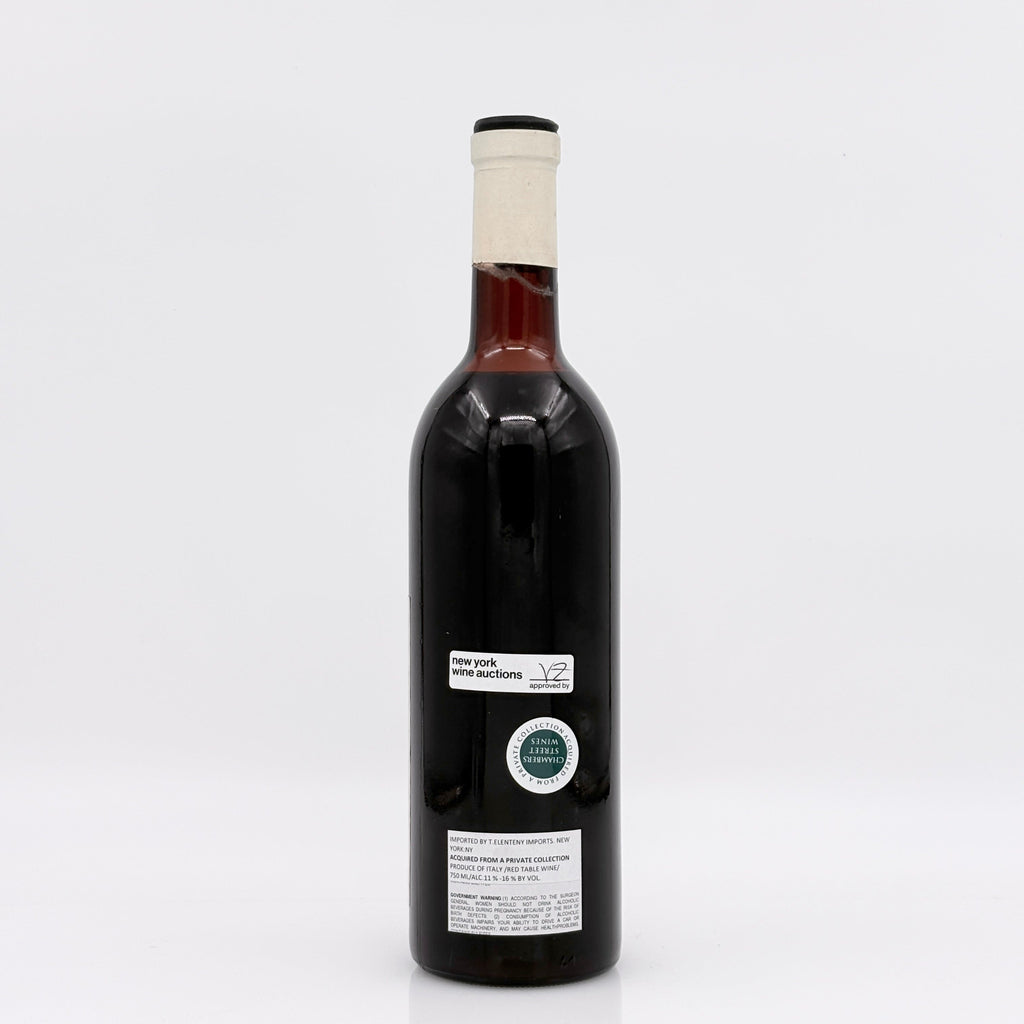 Wine bottle with labels on a white background