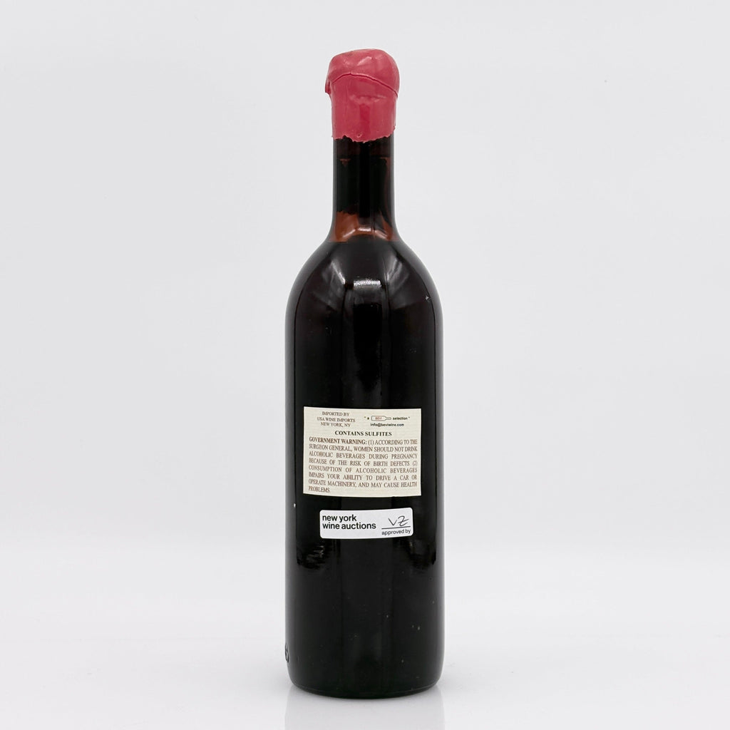 Wine bottle with a visible label on a white background
