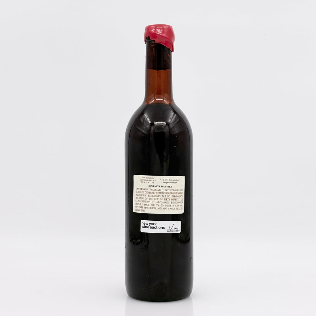 Wine bottle with a label on a white background