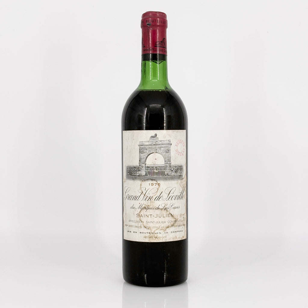 Bottle of wine with a label on a white background