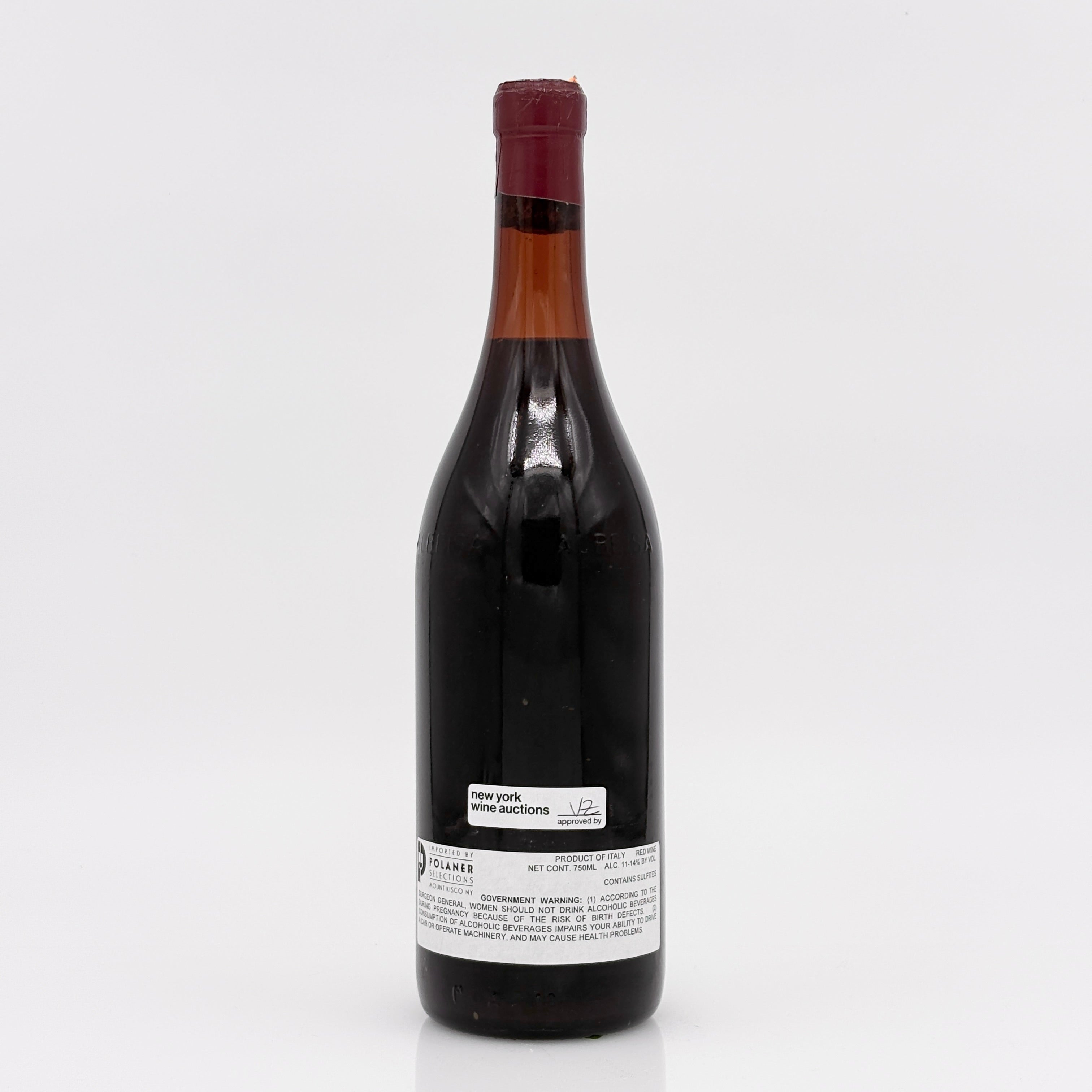 Wine bottle with a label on a white background