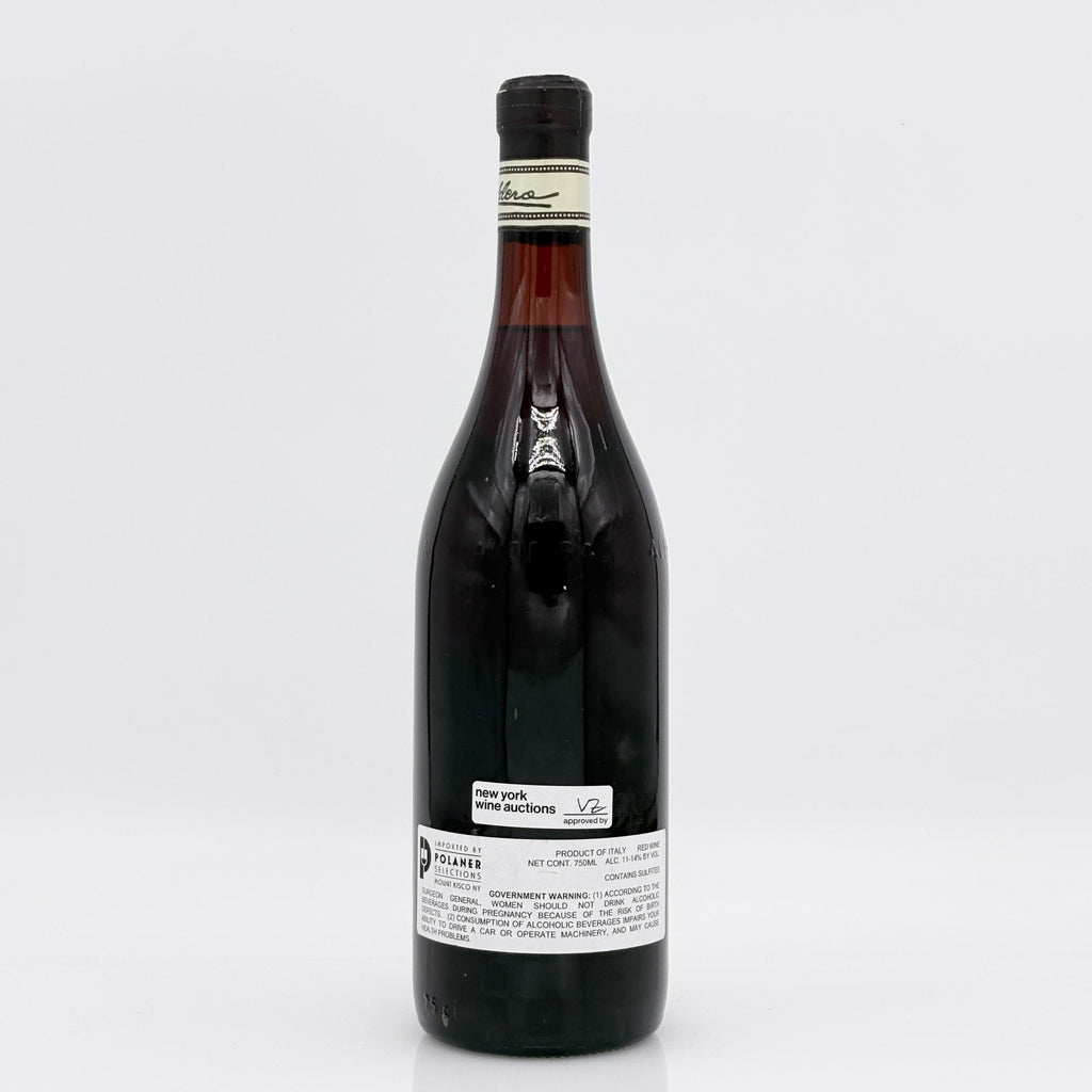 Wine bottle with a label on a white background 