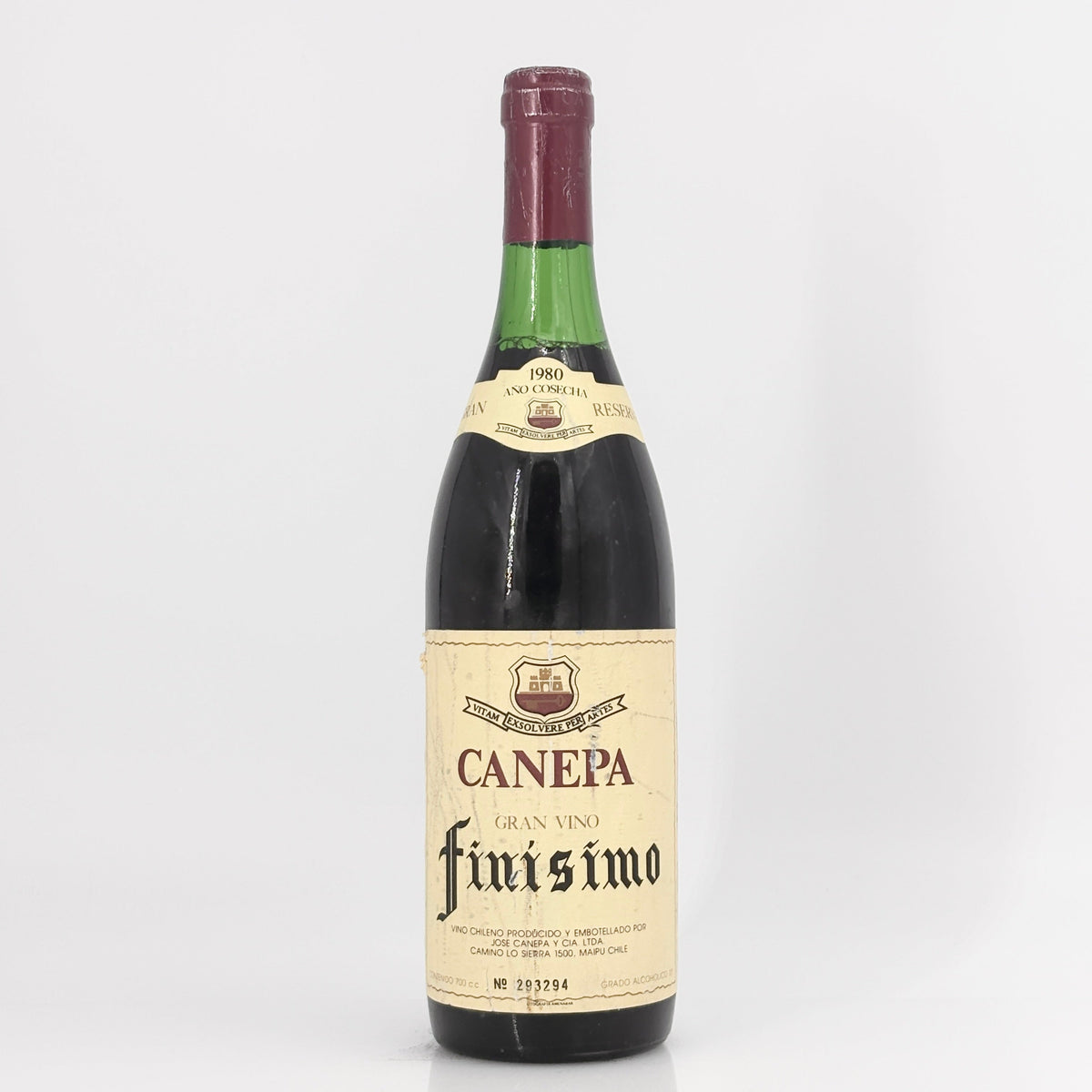 1980 Canepa Finisimo Gran Reserva Cabernet Sauvignon Colchagua Valley, Chile