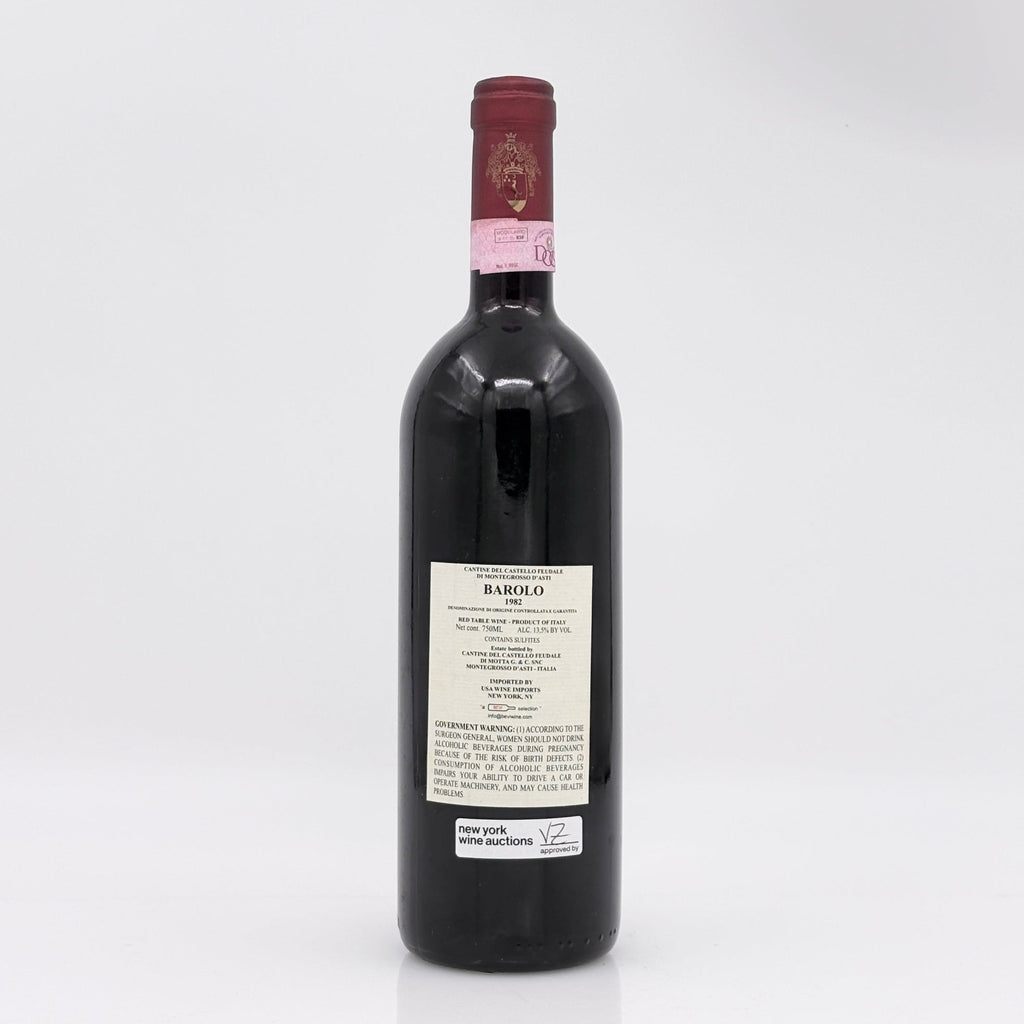 Wine bottle with label on a white background