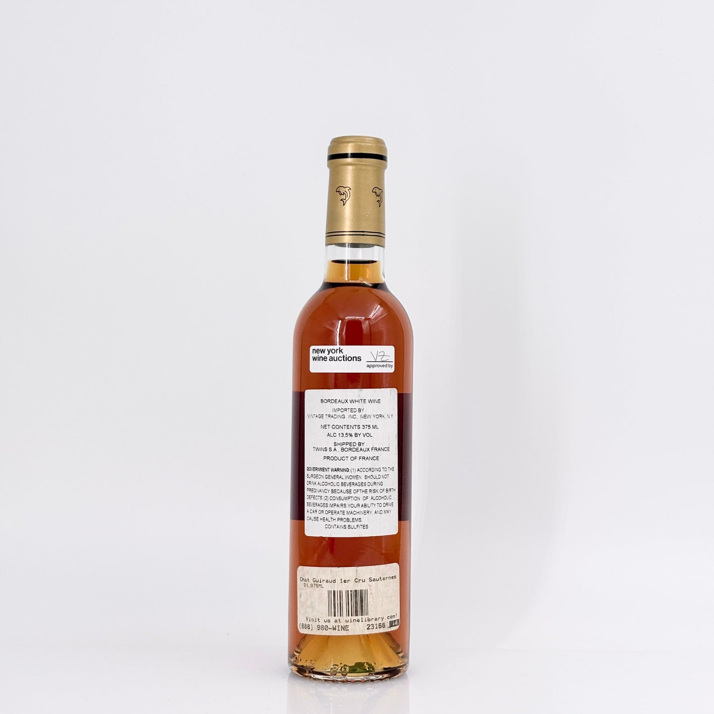 2001 Chateau Guiraud Sauternes Primer Cru Bordeaux, France 375ml
