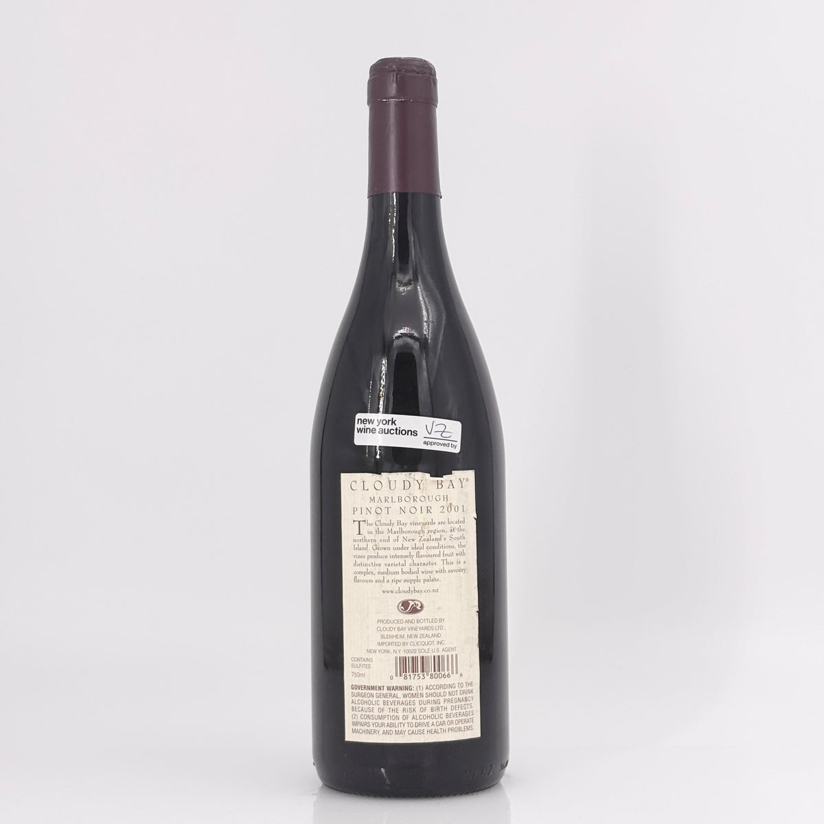 2001 Cloudy Bay Pinot Noir Marlborough, New Zealand