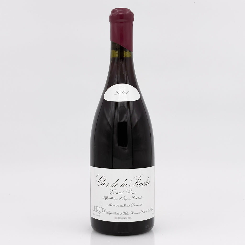 Wine bottle labeled 'Clos de la Roche' on a white background