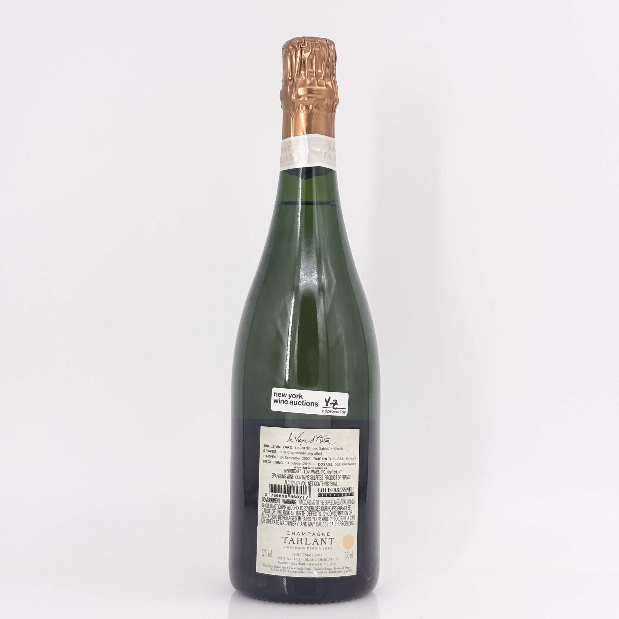 2002 Tarlant La Vigne d'Antan Blanc de Blancs Brut Nature, Champagne, France