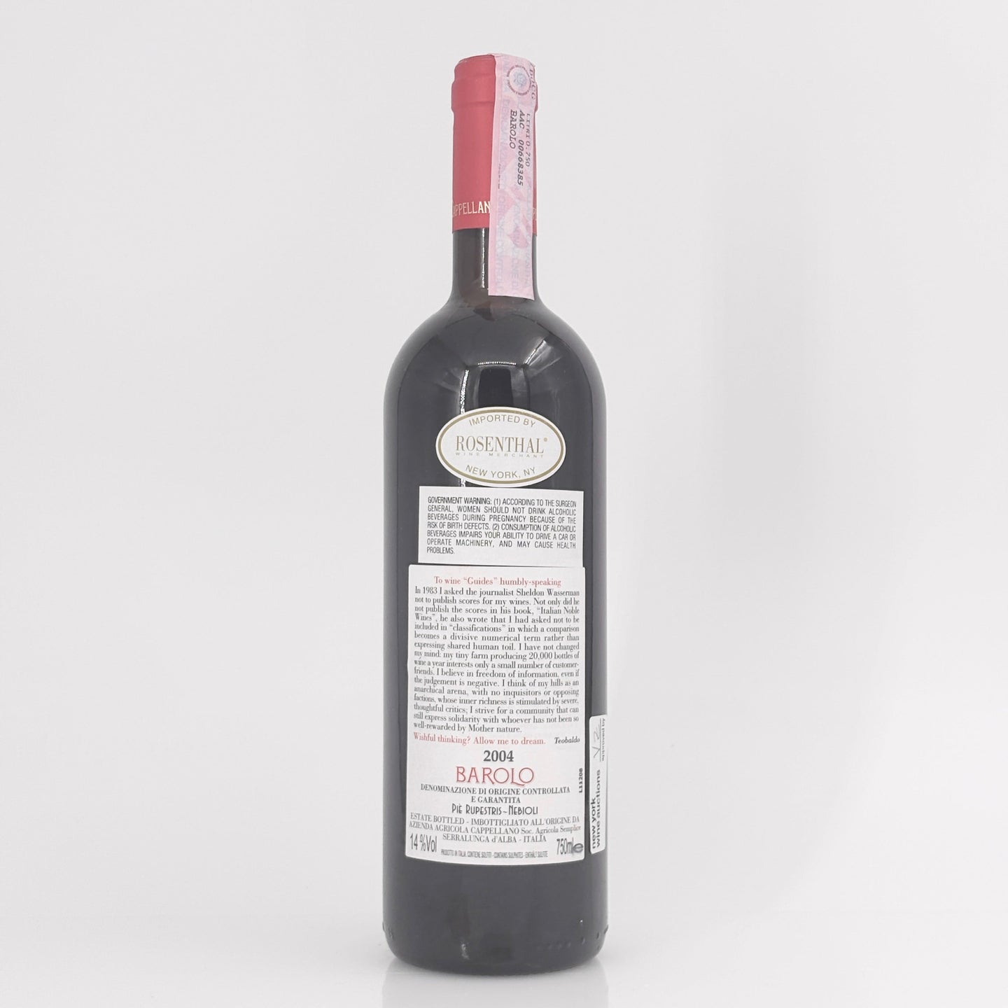 2004 Cappellano Otin Fiorin Pie Rupestris Barolo DOCG, Italy