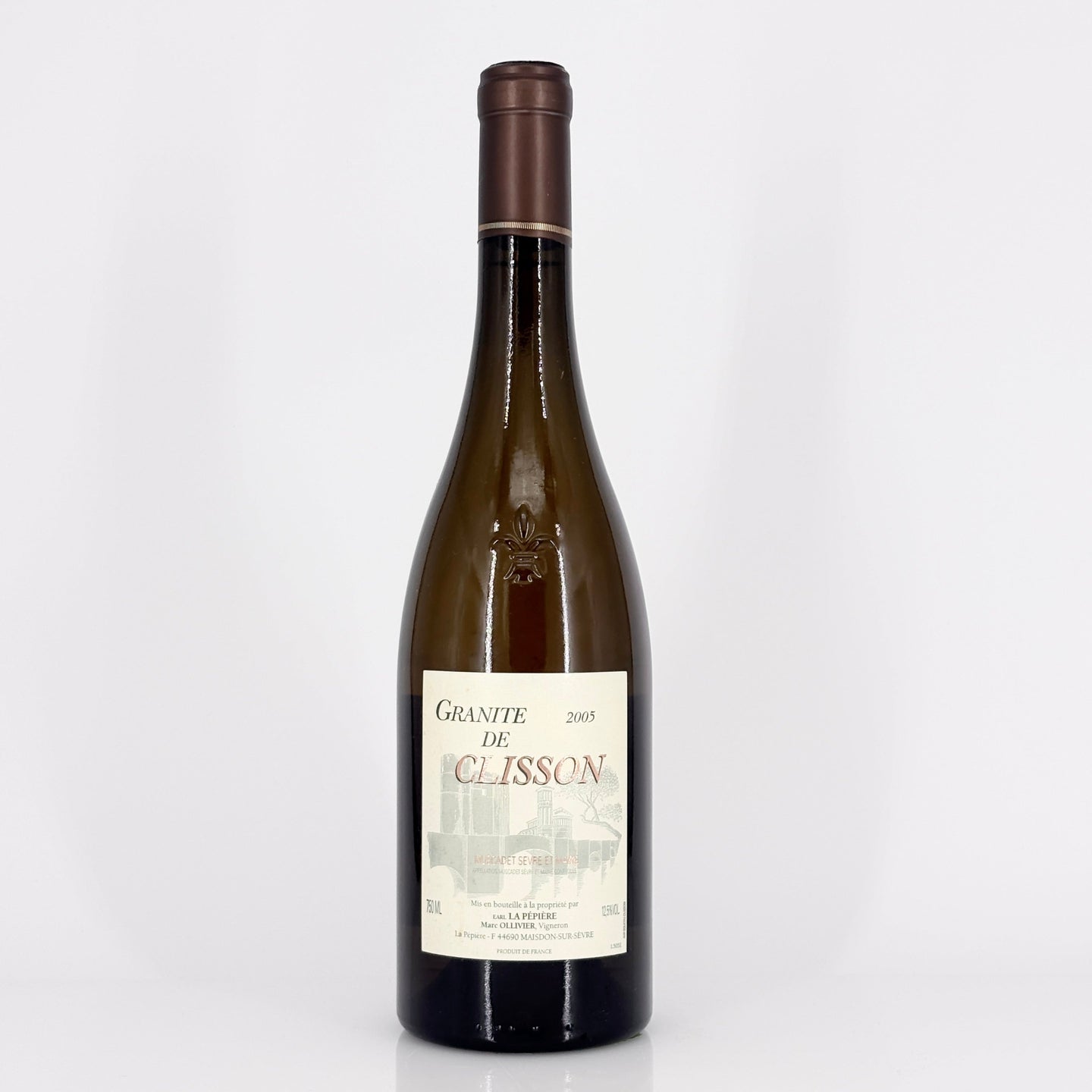 Bottle of wine on a white background