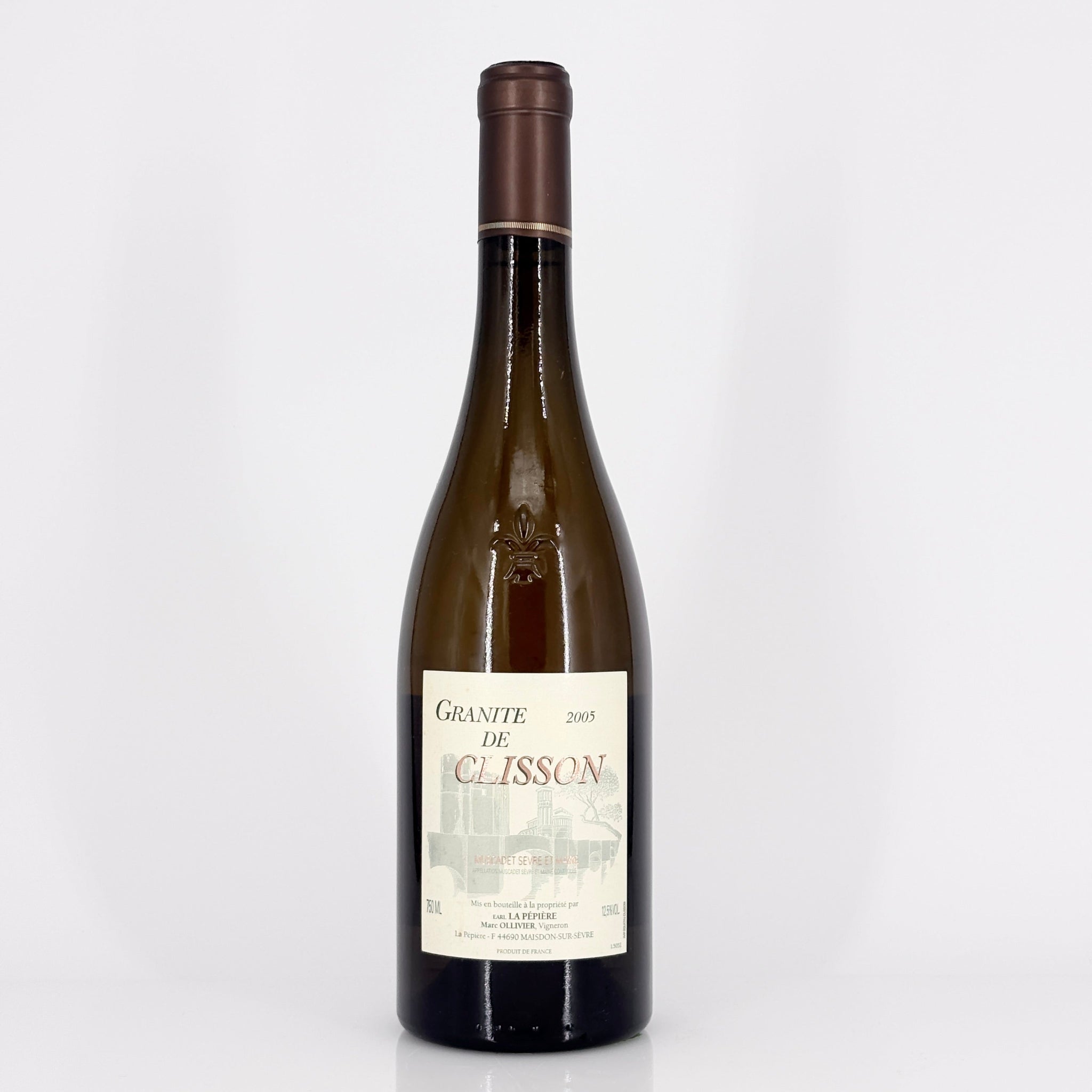 Bottle of wine on a white background