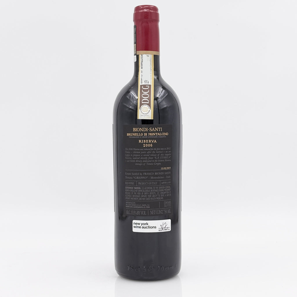 Wine bottle with a visible label on a white background