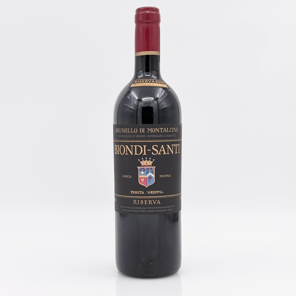 Biondi-Santi wine bottle on a white background