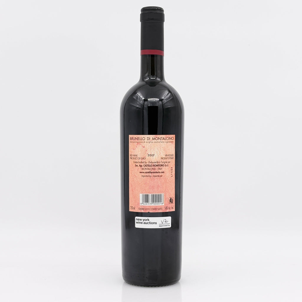 Wine bottle with a label on a white background
