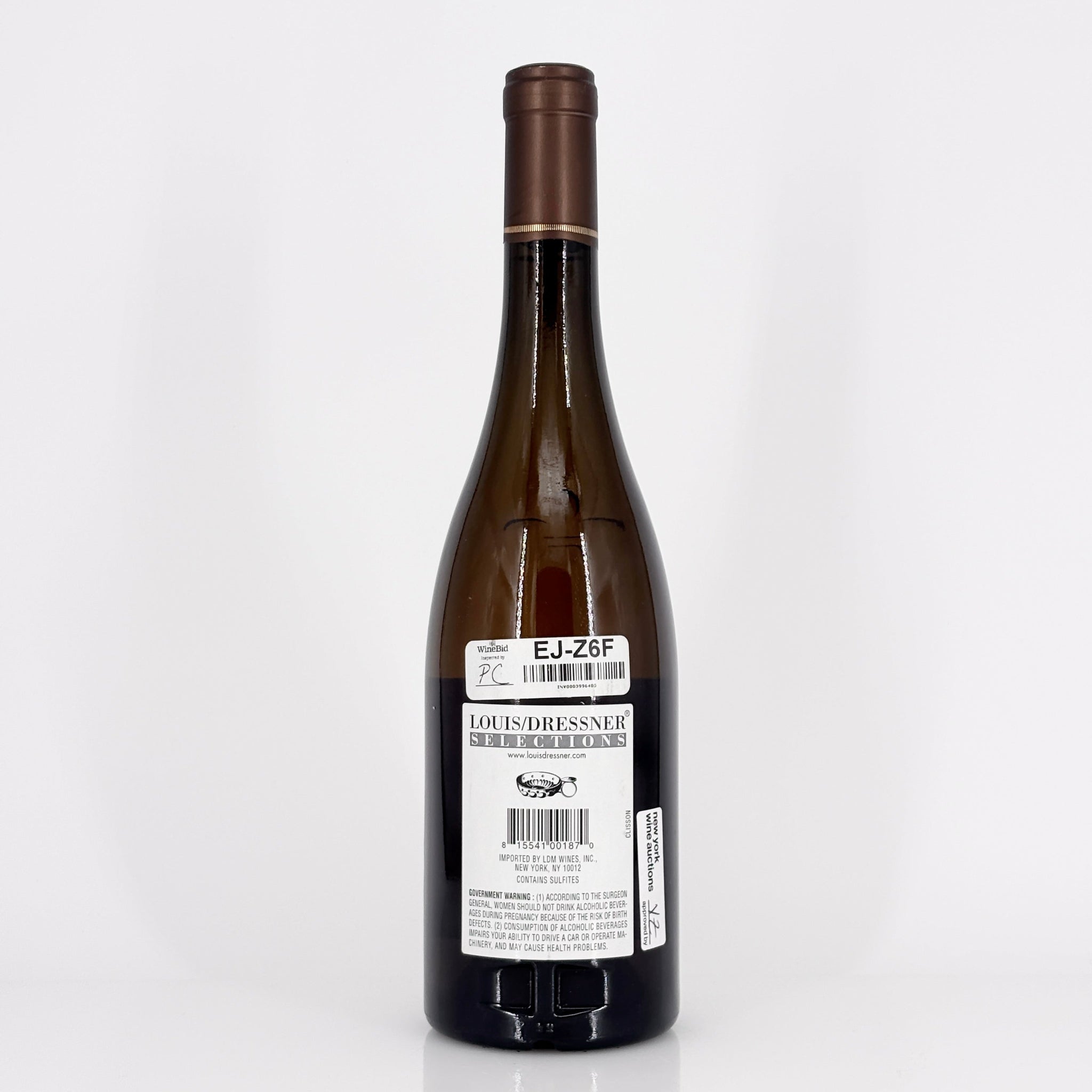 Bottle of wine on a white background