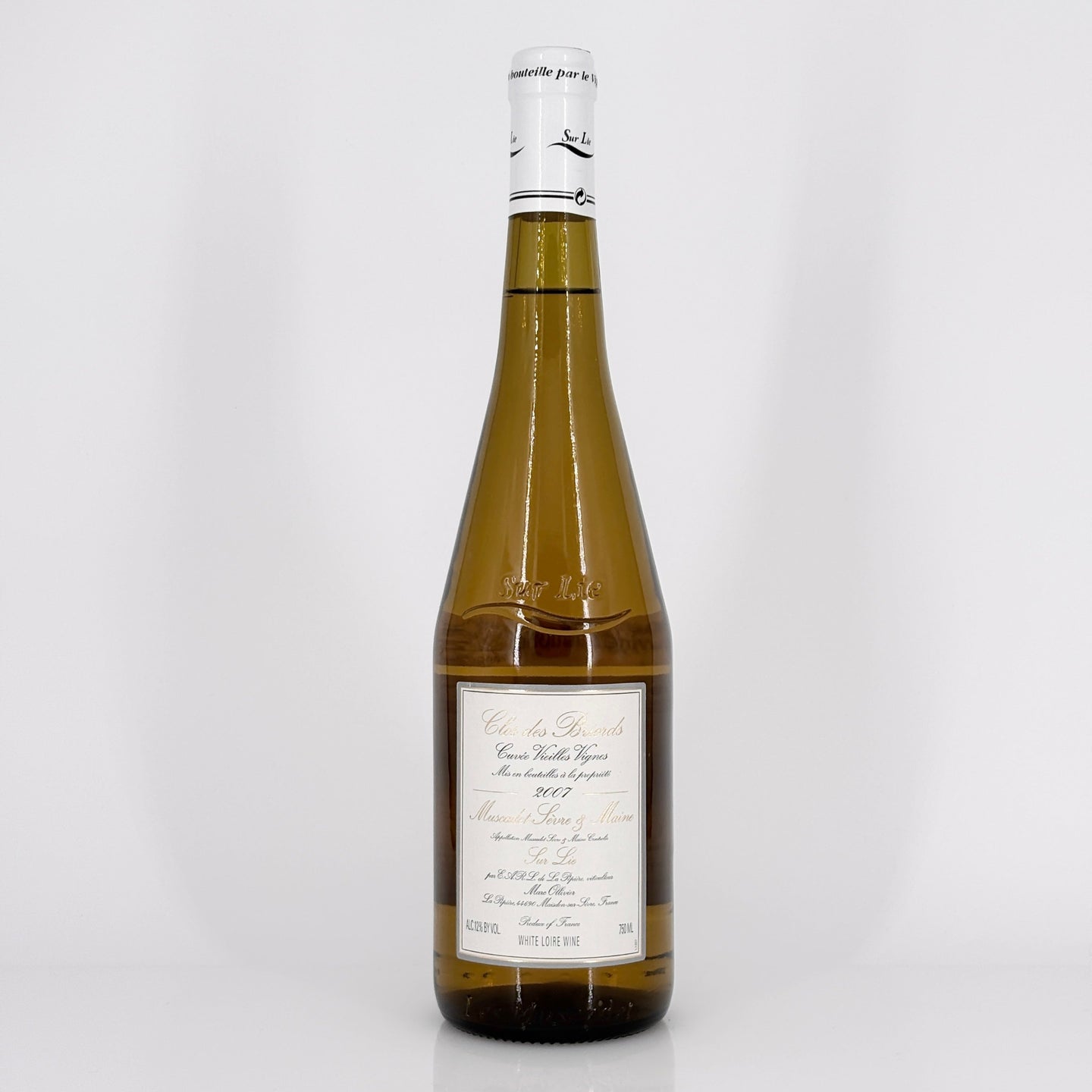 Bottle of wine on a white background
