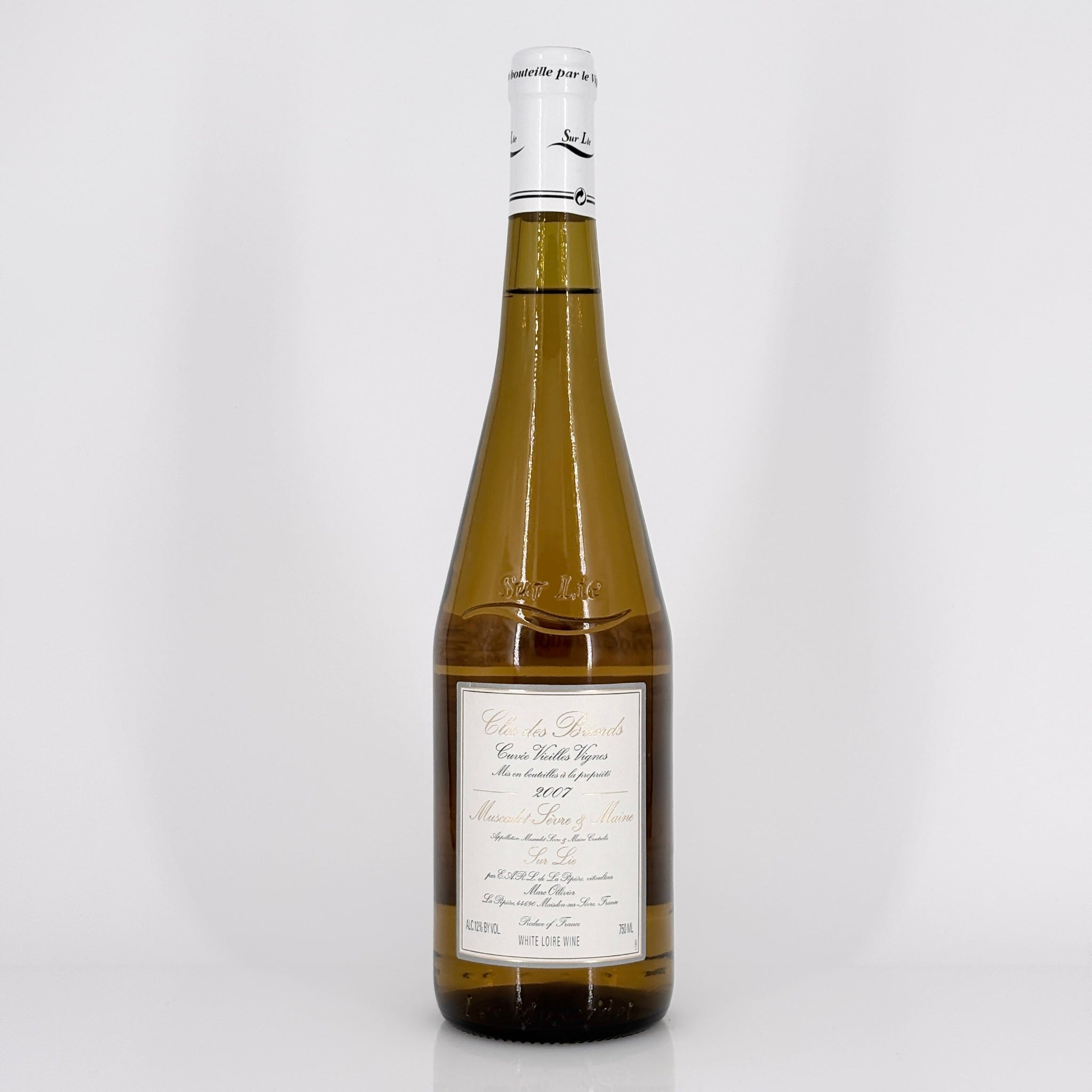 Bottle of wine on a white background