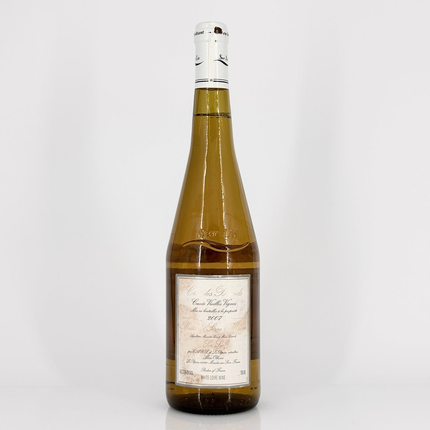 Bottle of wine on a white background