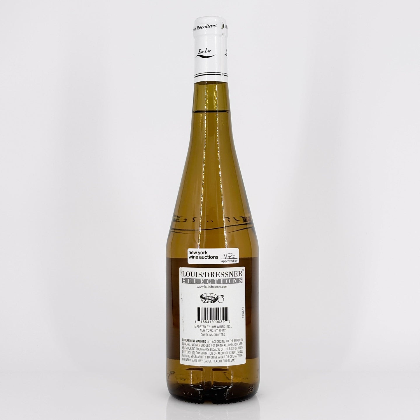 Bottle of wine on a white background