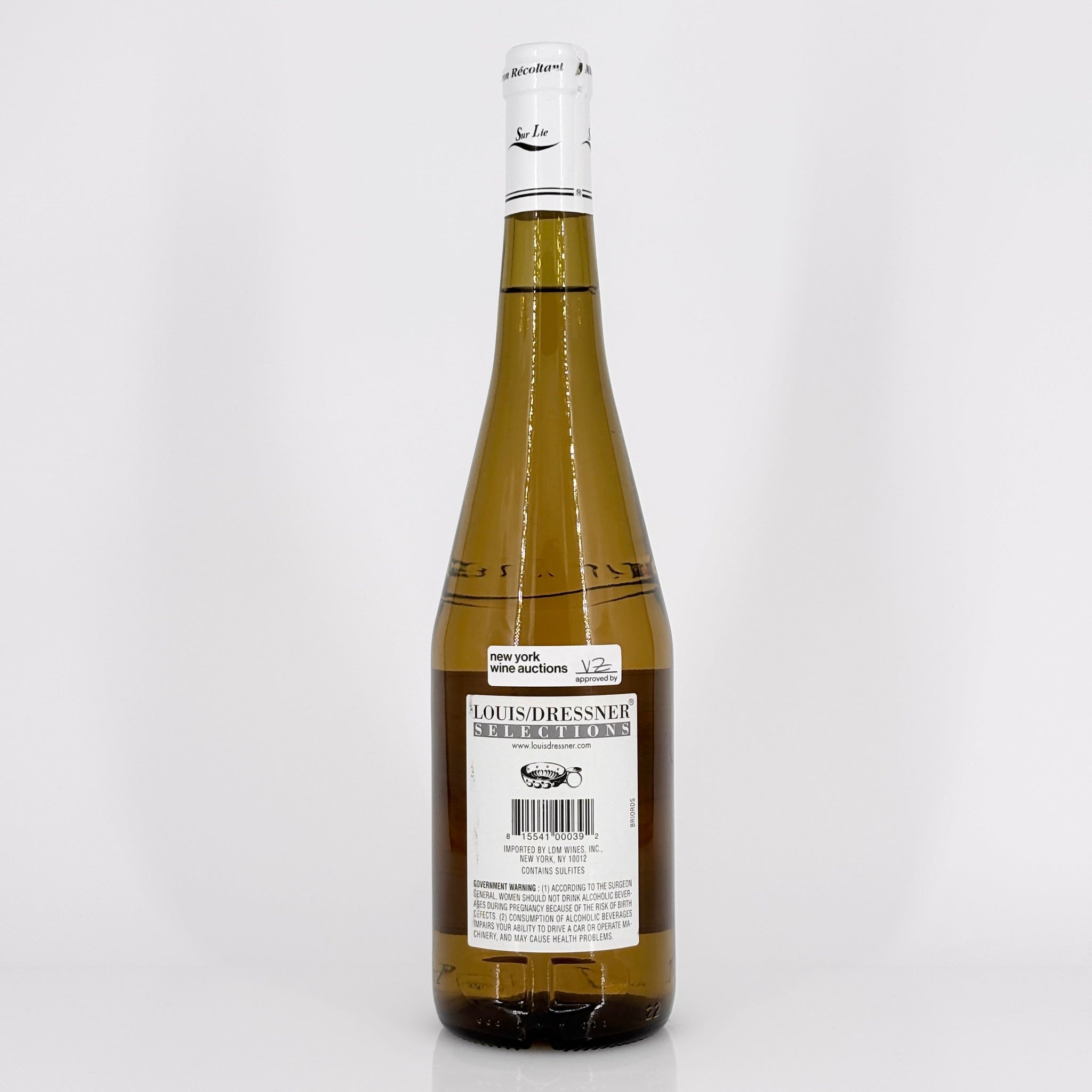 Bottle of wine on a white background