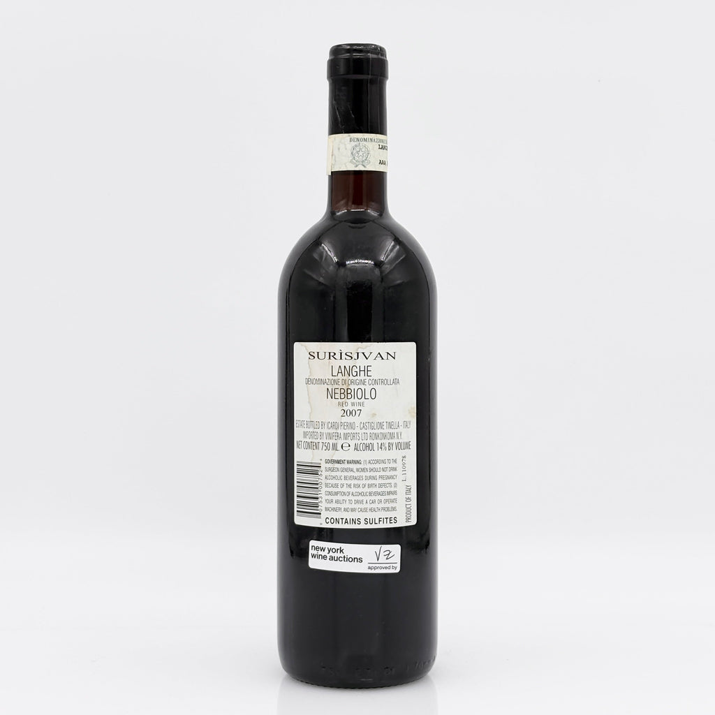 Wine bottle with label on a white background