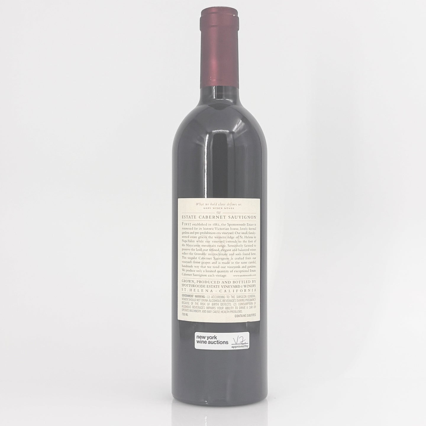 2007 Spottswoode Family Estate Grown Cabernet Sauvignon, St. Helena, USA