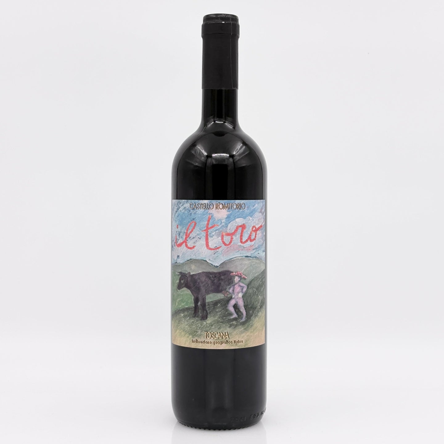 Wine bottle with 'Il Toro' label on a white background