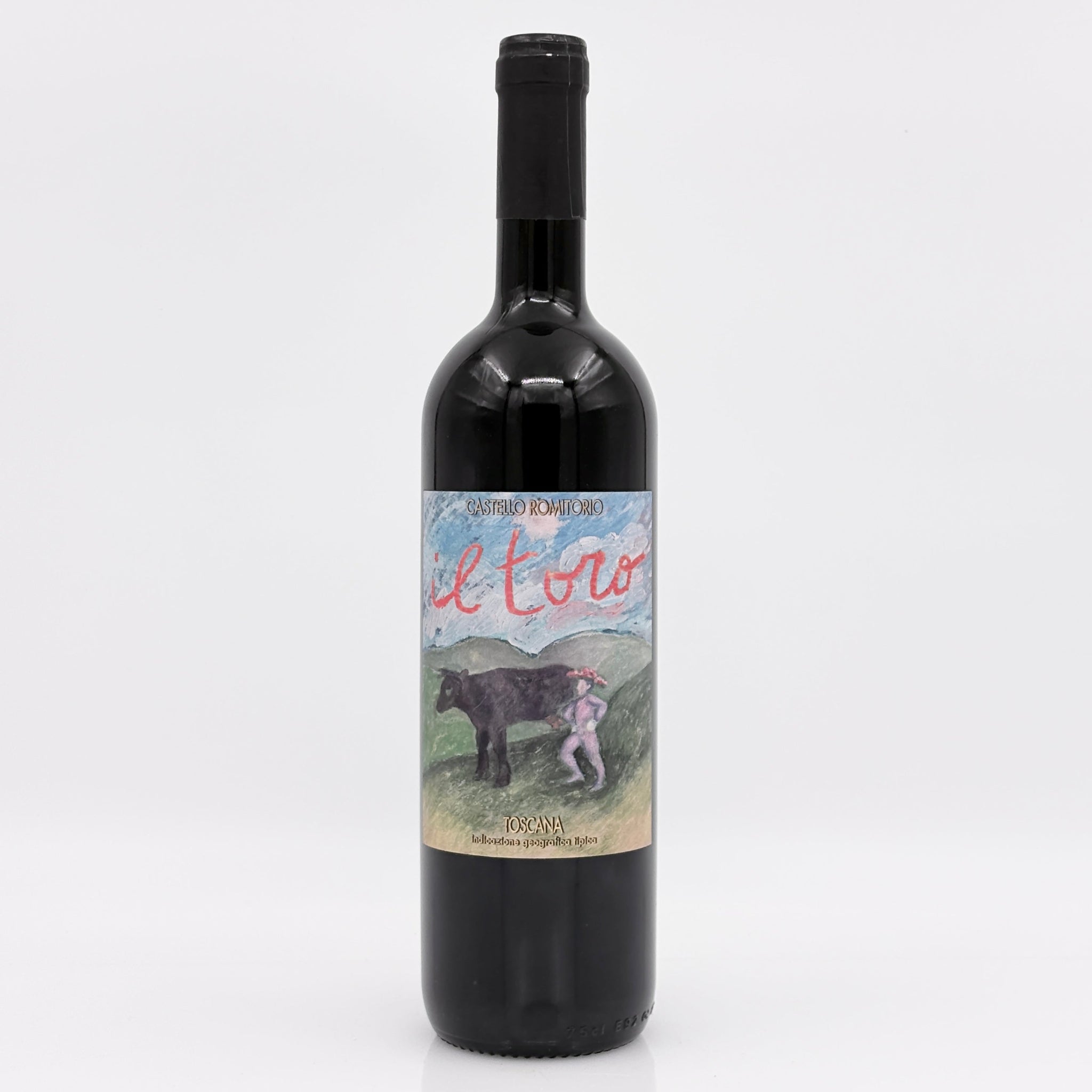 Wine bottle with 'Il Toro' label on a white background