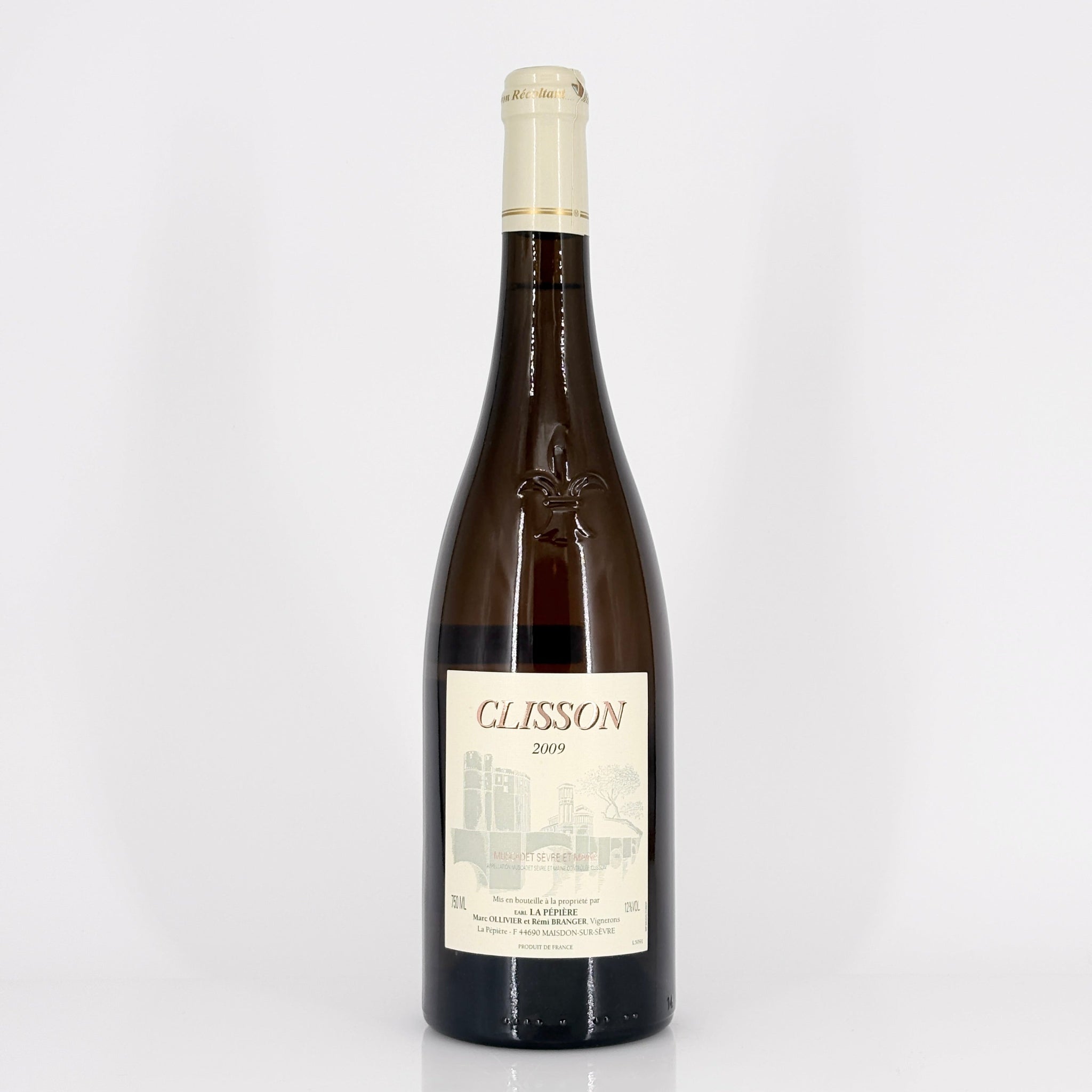 Bottle of wine on a white background