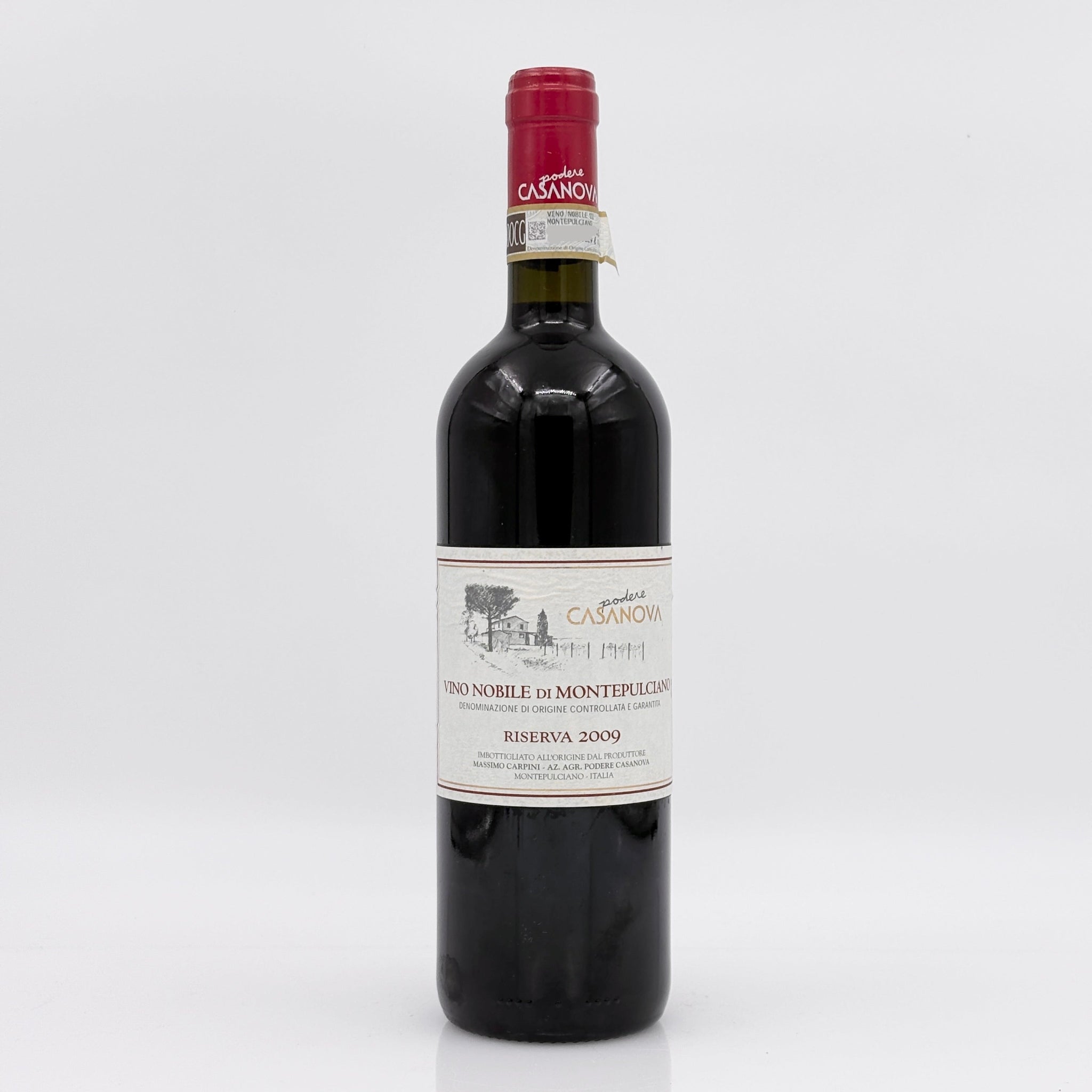 Bottle of Casanova wine on a white background