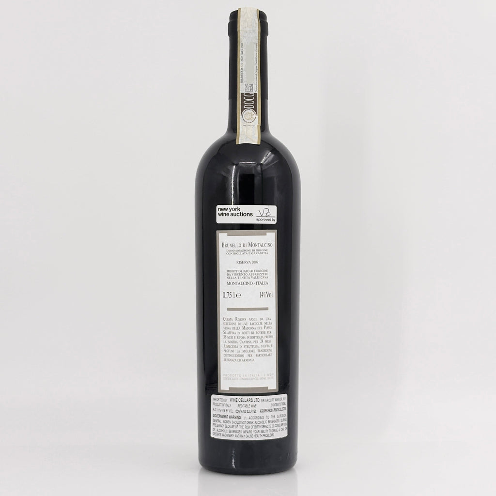 Wine bottle with a label on a white background