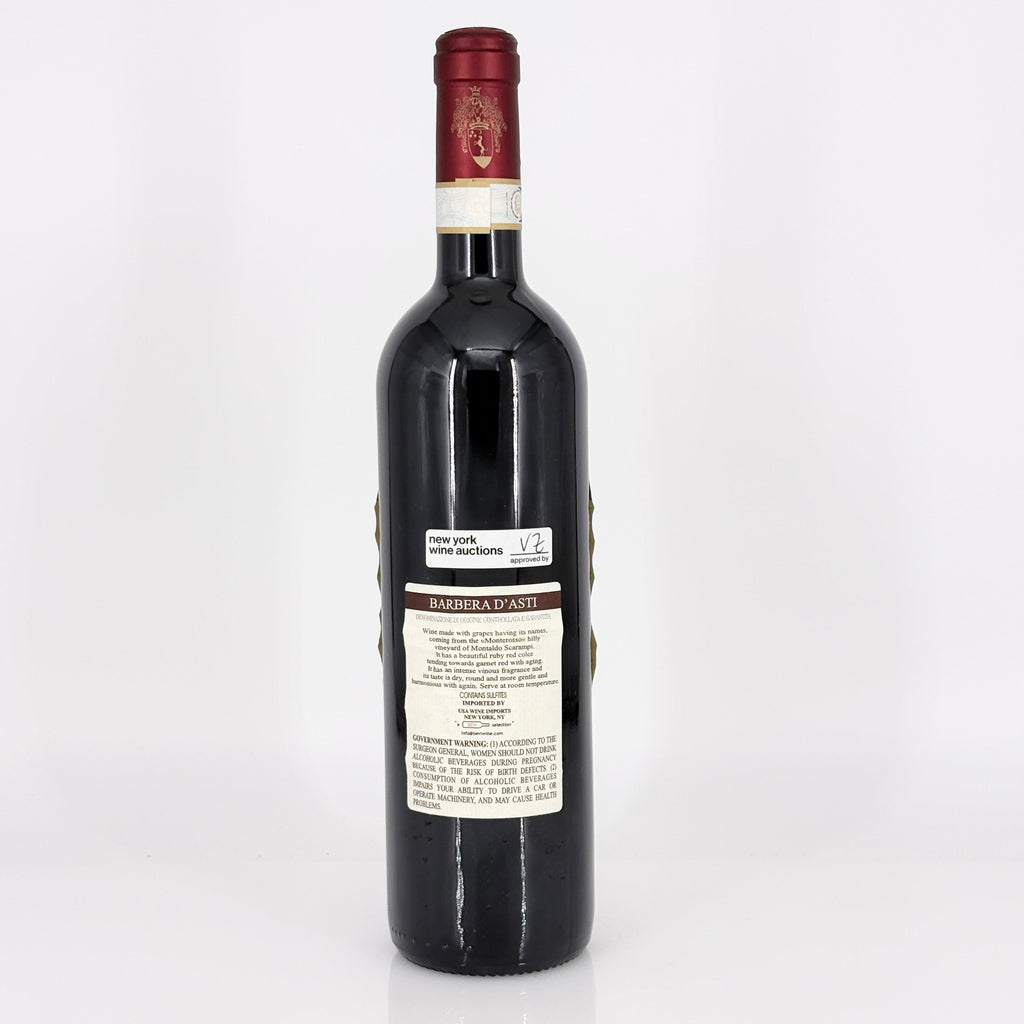 Wine bottle with a visible label on a white background